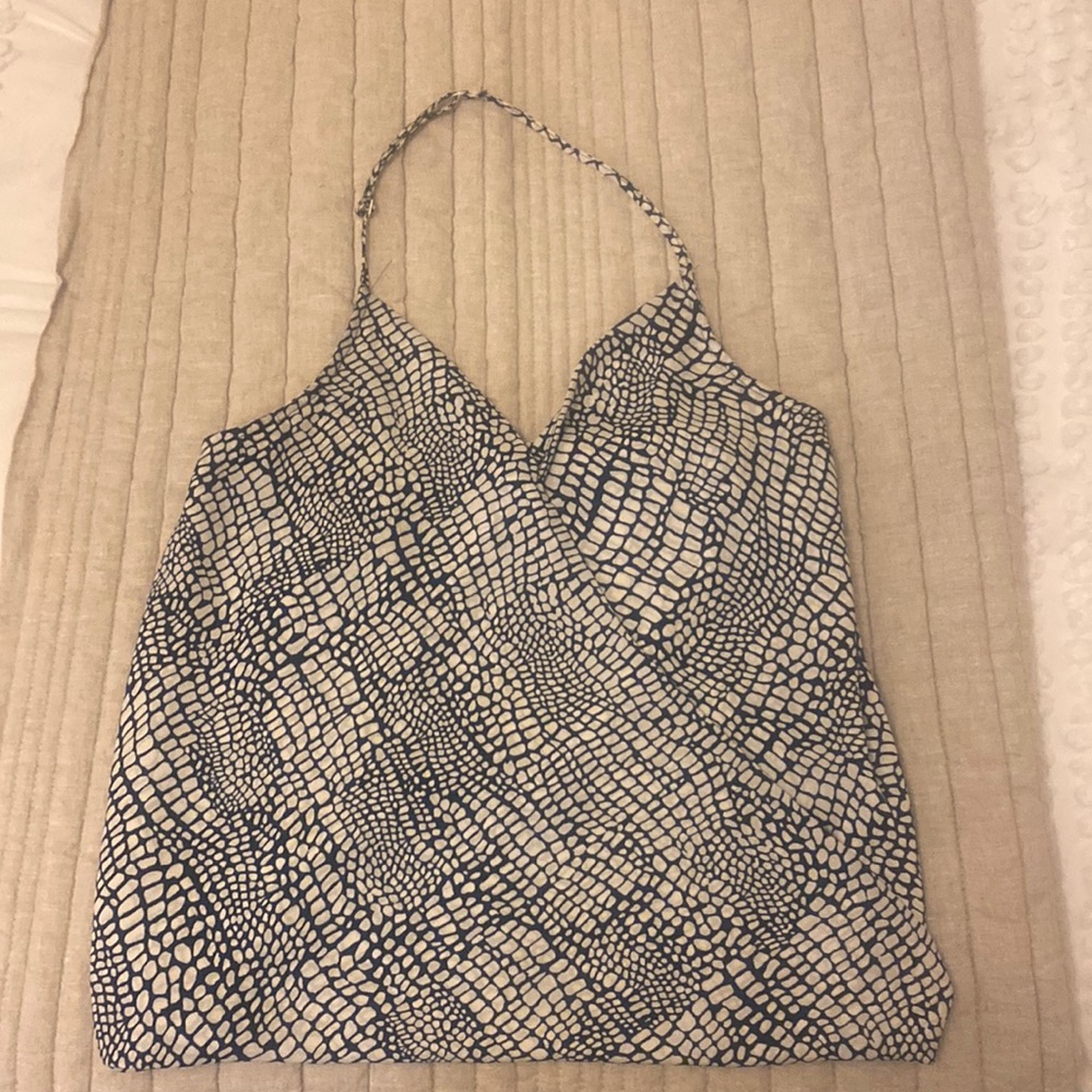 Snakeskin print halter top